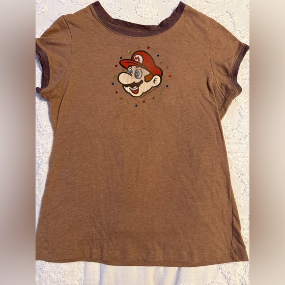 Nintendo Other - Nintendo Brown Short Sleeve Kids Tee with Mario Design size XL. B5